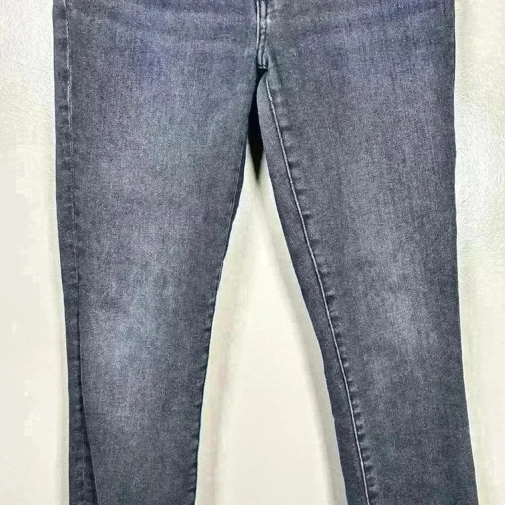 DENIM FORUM Black Vintage Wash Raw Hem Jeans Nico Midrise Skinny Crop 28 - Picture 8 of 10